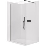 CERANO - Sprchová zástena Walk-in Onyx Round Ľ/P - 6 mm - čierna matná, transparentné sklo - 110x190 CER-670876