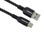 PremiumCord USB-C - USB 3.0 A / Kábel / USB 3.2 Gen 1 / 5 Gbit / s / 3A / 1,5 m / bavlnený oplet (ku31cx15)