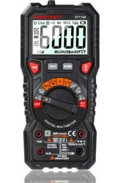 Habotest HT118A Digitálny univerzálny multimeter s baterkou / True RMS / NCV / 3x AAA (HT118A)