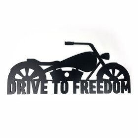 Veselá Stena Drevená nástenná čierna dekorácia Drive to Freedom