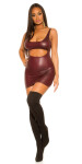 Sexy KouCla UnderBoob? WetLook Minidress BORDEAUX Einheitsgroesse