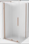 MEXEN/S - Velár sprchovací kút, posuvné dvere 110 x 85, dekor, meď kartáčovaná 871-110-085-31-65