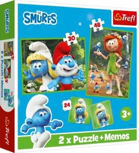 Trefl - Puzzle - Sada 3v1 Šmolkovia (2x puzzle + Pexeso)