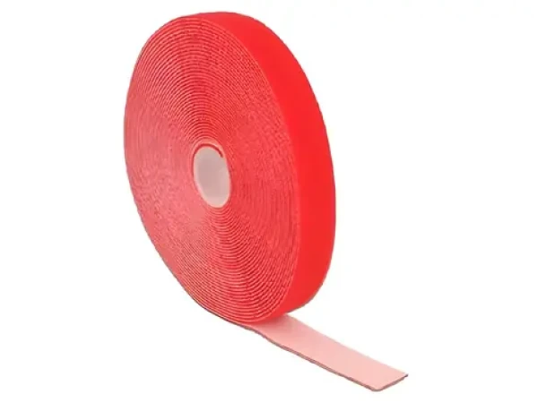 DeLock Káblové sťahovacie pásky so suchým zipsom červená / 10 mx 20 mm / 1 rolka (18724)