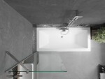MEXEN/S - Cube obdĺžniková vaňa 170 x 80 cm s panelom + vaňová zástena 70, transparent, chróm 550517080X9507000001
