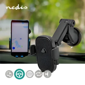 Nedis Držiak telefónu do auta na okno / Držiak do auta / univerzálny / pre telefóny 4,5-7” / rameno 14,3 cm (SCMT110BK)