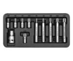 YATO Sada bitov pre viaczubé skrutky s adaptérom 10 mm x 1|2 (11 ks) / M5 - M12 / Dĺžka 30-75 mm (YT-0415)