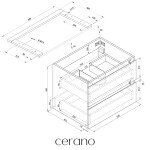 CERANO - Kúpeľňová skrinka Carole + doska pod umývadlo Navira Pro - 36 mm - dub medový - 60x51, 6x46 CER-668315