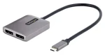 StarTech USB-C MST húb sivá / Rozbočovač / 2× DisplayPort / 4K 60Hz / Windows (MST14CD122DP)