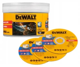 DeWalt Sada rezných kotúčov na nerezovú oceľ 125 mm, 50 ks / Rezný kotúč / Priemer 125x22,23 mm / Hrúbka 1 mm (DT20598)
