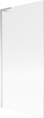 MEXEN/S - Next L vaňová zástena FIX 90 x 150, prúžky, chróm 895-090-000-03-09-01