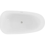 MEXEN/S - Giada voľne stojaca vaňa 170 x 90, biela lesk, sifón a prepad nikel kartáčovaný 52741709000-97