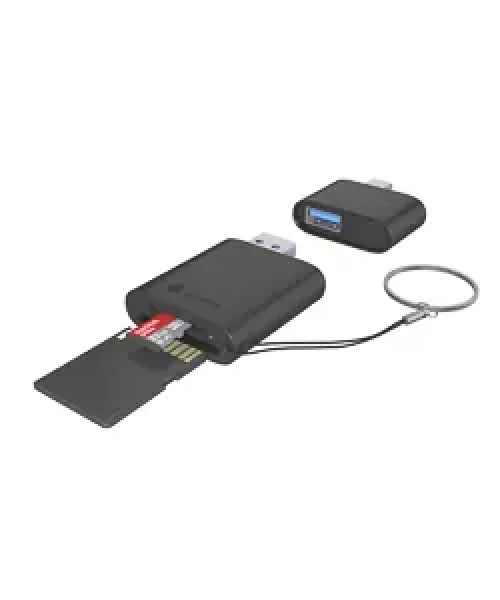 Icy Box čierna / Čítačka pamäťových kariet 2v1 / USB-A USB-C / SD, microSD / USB 3.2 Gen 1 / 170 MB/s (IB-CR204-CU3)