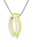 Silver Cat Elegantný strieborný náhrdelník so zirkónmi Bicolor SC599 (retiazka, prívesok)