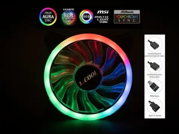 1stCool AURA EVO Dual Ring / Ventilátor / 120mm / ARGB / 1200 RPM (F12-AURA-EVO-DR)