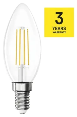 Emos LED žiarovka Filament Candle 3,4 W E14 / Žiarovka / náhrada za 40 W / neutrálna biela / 470 lm (1525731446)