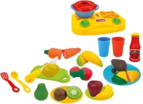ALLTOYS Košík s krájacím jedlom tmavo zelený
