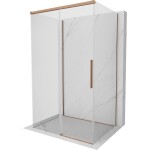 MEXEN/S - Rox-3S sprchovací kút 3 stenný, posuvný 105 x 110, transparent, meď kartáčovaná 8C2-105-110-65-00-3S