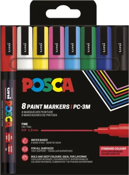 POSCA PC- 3M Basic / Popisovač / Sada 8 ks (186558)