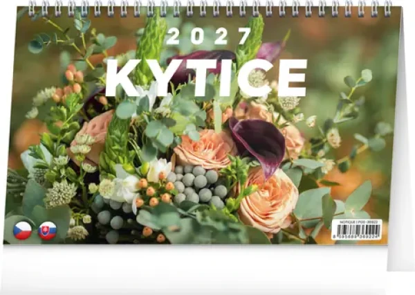 NOTIQUE Stolný kalendár Kytica CZ/SK 2027 / 23,1 x 14,5 cm
