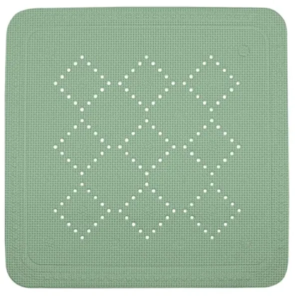 Spirella ALASKA protišmyková podložka do sprchy bazalkovo zelená / PVC / 55 x 55 cm