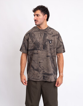 Carhartt WIP S/S Feather Tree T-Shirt Camo Feather Tree, Khaki garment dyed L