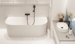 INVENA - Vaňa voľne stojaca k stene ryhovaná 170 glamour trend sifón biely; AN-02-12U-M