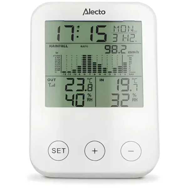 Alecto WS-1200 čierna, šedá / Meteostanica / bezdrôtový senzor / dosah 30 m / LCD 8,9 cm (WS-1200)