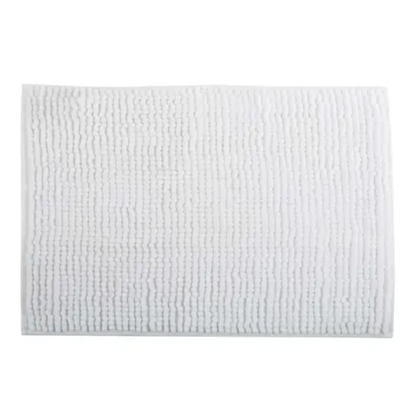MSV Kúpeľňová predložka CHENILLE biela / mikrovlákno / protišmyková / 40 x 60 cm