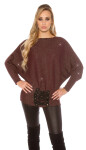 Trendy KouCla glitter bat jumper with lacing Einheitsgroesse