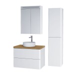 Mereo Siena, kúpeľňová galérka 64 cm, zrkadlová skrinka, biela lesk CN416GB