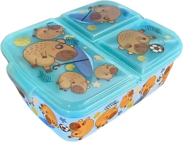 STOR Multi Box na desiatu Kapybara / 3 priehradky / Plast / Bez BPA (20120)
