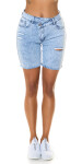 Sexy Highwaist Jeans Shorts acid look denimblue