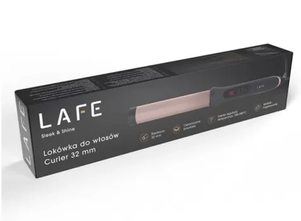 Lafe Sleek Shine 32 mm / Kulma na vlasy / Keramický povrch / 100-200 ° C / LCD displej (LAFLKA47572)