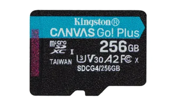 Kingston Canvas Go PLUS microSDXC 256GB / UHS-I U3 / Class 10 / čítanie: až 200MBs / čítanie: až 200MBs / zápis: až 160 MBs (SDCG4/256GBSP)