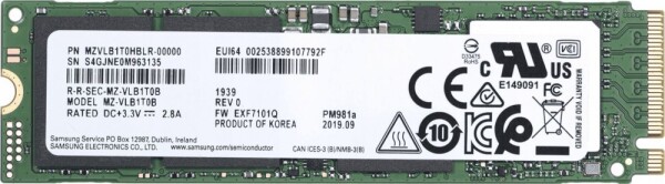 Samsung PM981a MZVLB1T0HBLR M.2 x4 NVMe