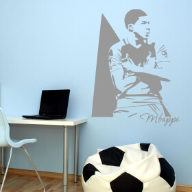 Veselá Stena Samolepka Kylian Mbappé Farba: šedá, Veľkosť: 100 x 75 cm