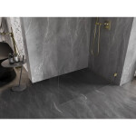 MEXEN/S - Lunar Sprchová zástena WALK-IN pravá 130 x 200, transparent 8 mm, zlato kefovaná 830-130-000-55-00-P