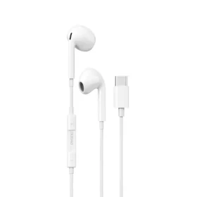 Dudao X14 PROT drôtové slúchadlá do uší biela / s mikrofónom / USB-C / kábel 1.2 m (95383)
