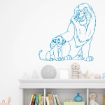 Veselá Stena Samolepka Mufasa a Simba Leví kráľ Farba: bílá, Veľkosť: 40 x 40 cm
