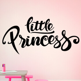 Veselá Stena Samolepka Nápis Little princess Farba: čierna, Veľkosť: 100 x 54 cm
