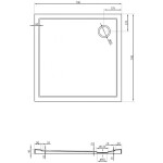 MEXEN - Flow Sprchová vanička štvorcová slim 70 x 70, biela lesk 46S107070