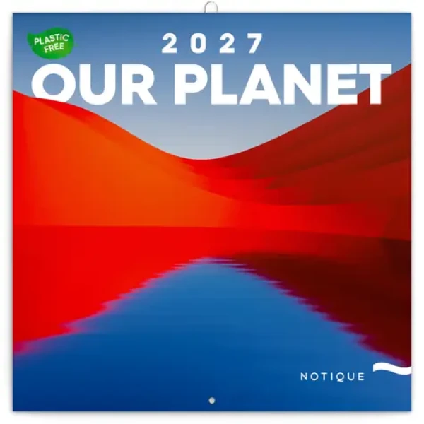 NOTIQUE Naša Planéta 2027 / Poznámkový kalendár / 30 x 30 cm / Plastic Free