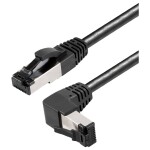 Maxtrack TI49-2L RJ45 sieťové káble, prepojovacie káble CAT 8.1 S/FTP 2 m čierna 90 ° zatočený nahor, odolné voči amoniaku, jednoduché tienenie 1 ks; TI49-2L