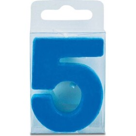 Sviečka v tvare číslice 5 – mini, modrá - Stadter