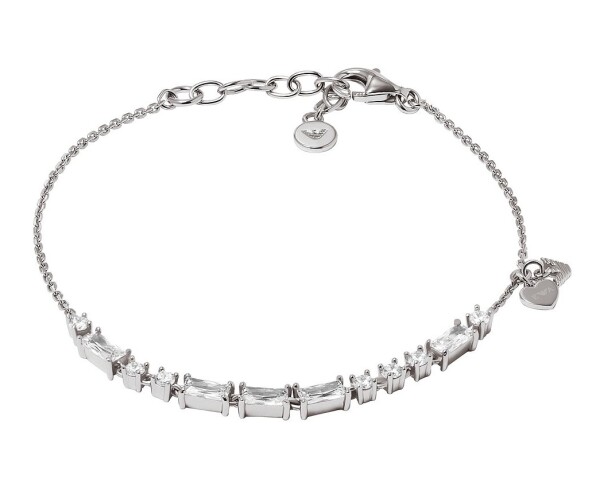 Emporio Armani Elegantný strieborný náramok pre ženy so zirkónmi EG3605040