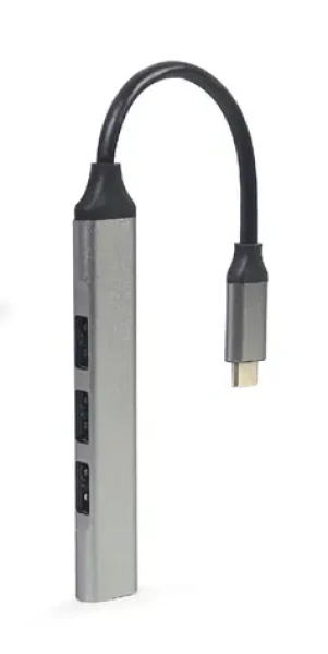 Gembird UHB-CM-U3P1U2P3 strieborná / USB-C rozbočovač / 3x USB 2.0 / 1x USB 3.0 (UHB-CM-U3P1U2P3-02)