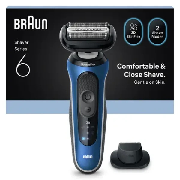 Braun Series 6 62-B1200s modrá / Planžetový holiaci strojček / rýchle nabíjanie (644907)