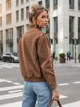 Dámska semišová bomber bunda svetlohnedá FashionStreet TY5644 S