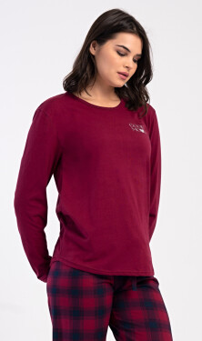 Dámske dlhé pyžamo Emma vínová M